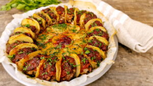 rosca de albondigas en horno 3